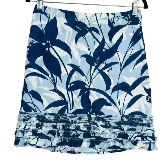 Tommy Bahama Linen Floral Skirt Size 2 - Picture 1 of 6